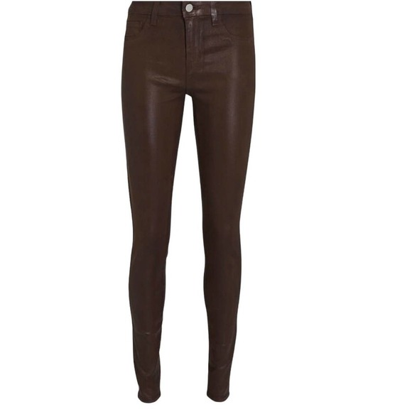 L'agence Super Stretch High Rise Skinny Jeans Java Coated Size 28 NWOT - Picture 2 of 11